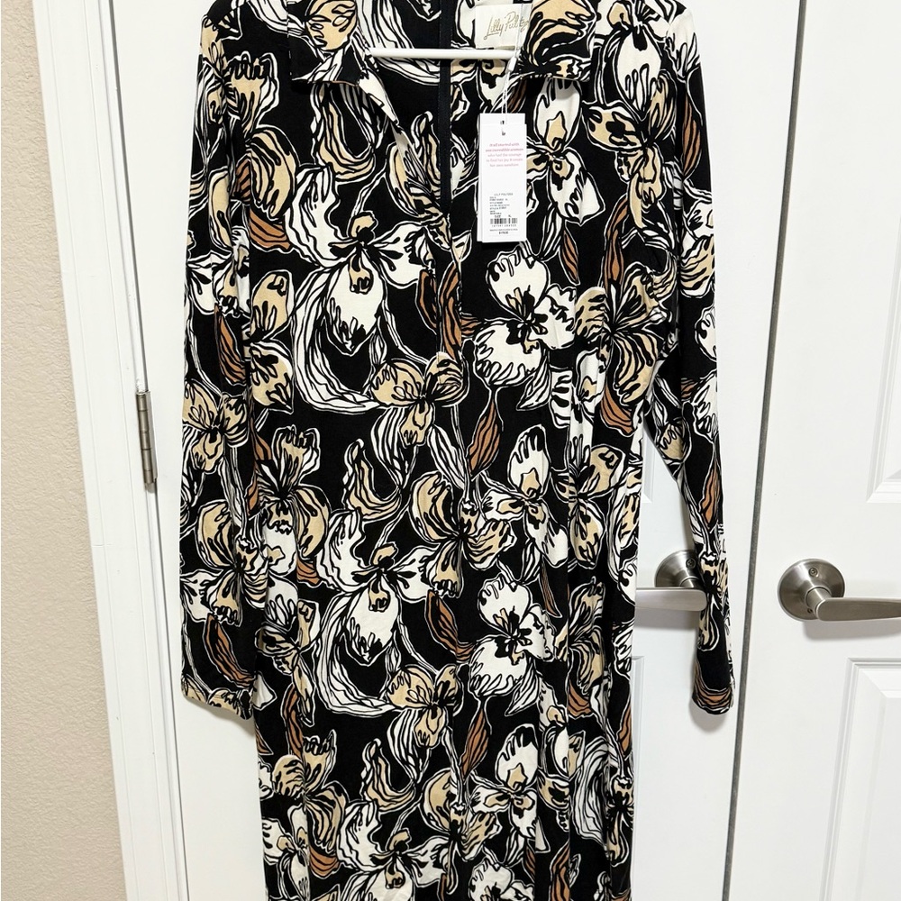 NWT Lilly Pulitzer Alalynn Long Sleeve Romper in Onyx Irisistable size XL - Picture 2 of 8